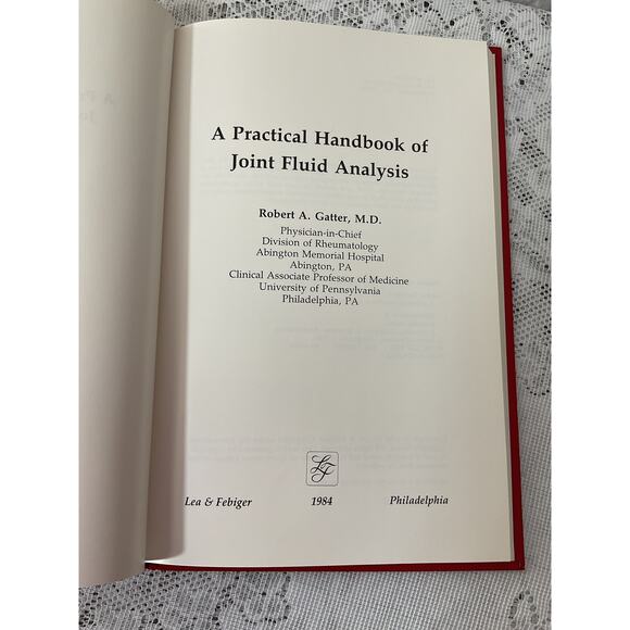 1984 A Practical Handbook of Joint Fluid Analysis by Robert A. Gatter Hardback - Picture 3 of 6